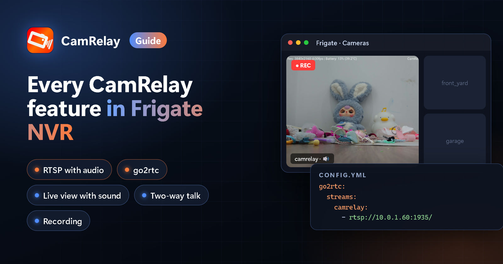 Using Every CamRelay Feature in Frigate NVR