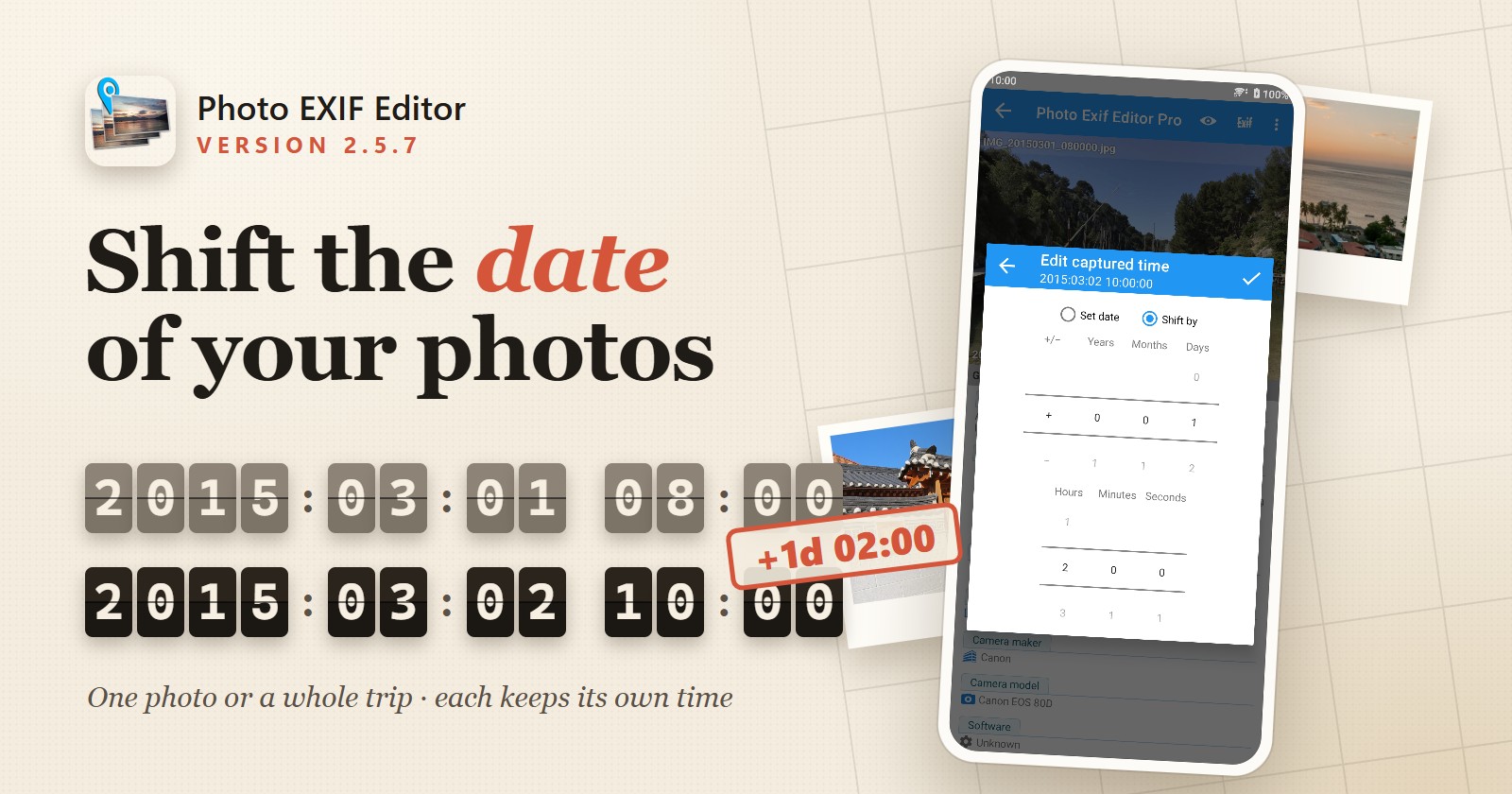 Photo EXIF Editor 2.5.7: сдвиг даты и времени ваших фотографий