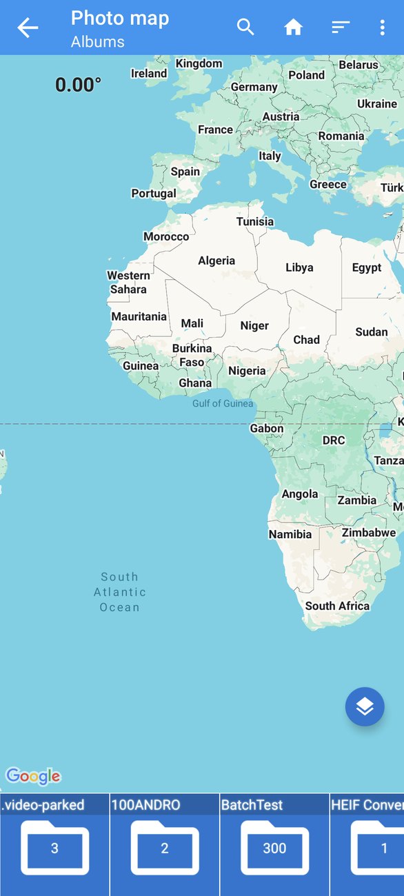 A lista de álbuns do Foto mapa