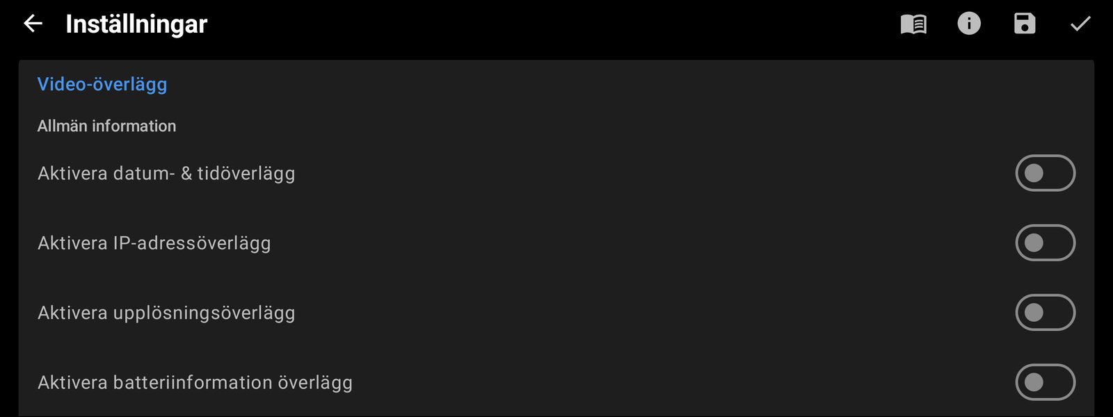 Alternativ för video-överlägg