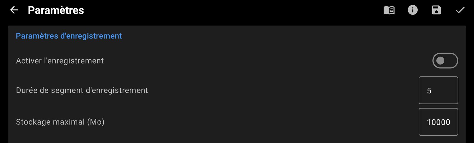 Enregistrement MP4 sur le téléphone