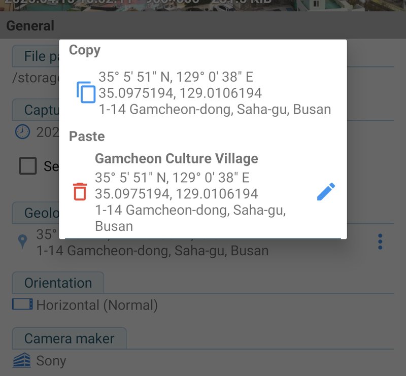 Colando um local salvo em outra foto