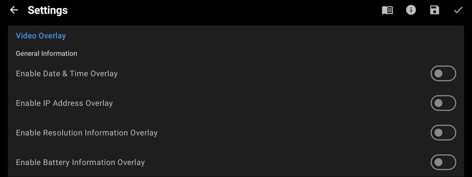 Video overlay options