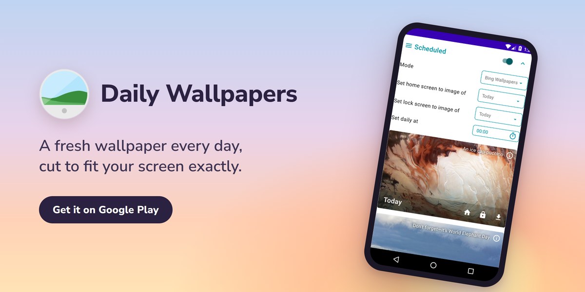 Daily Wallpapers: um papel de parede novo todo dia, cortado sob medida para a sua tela