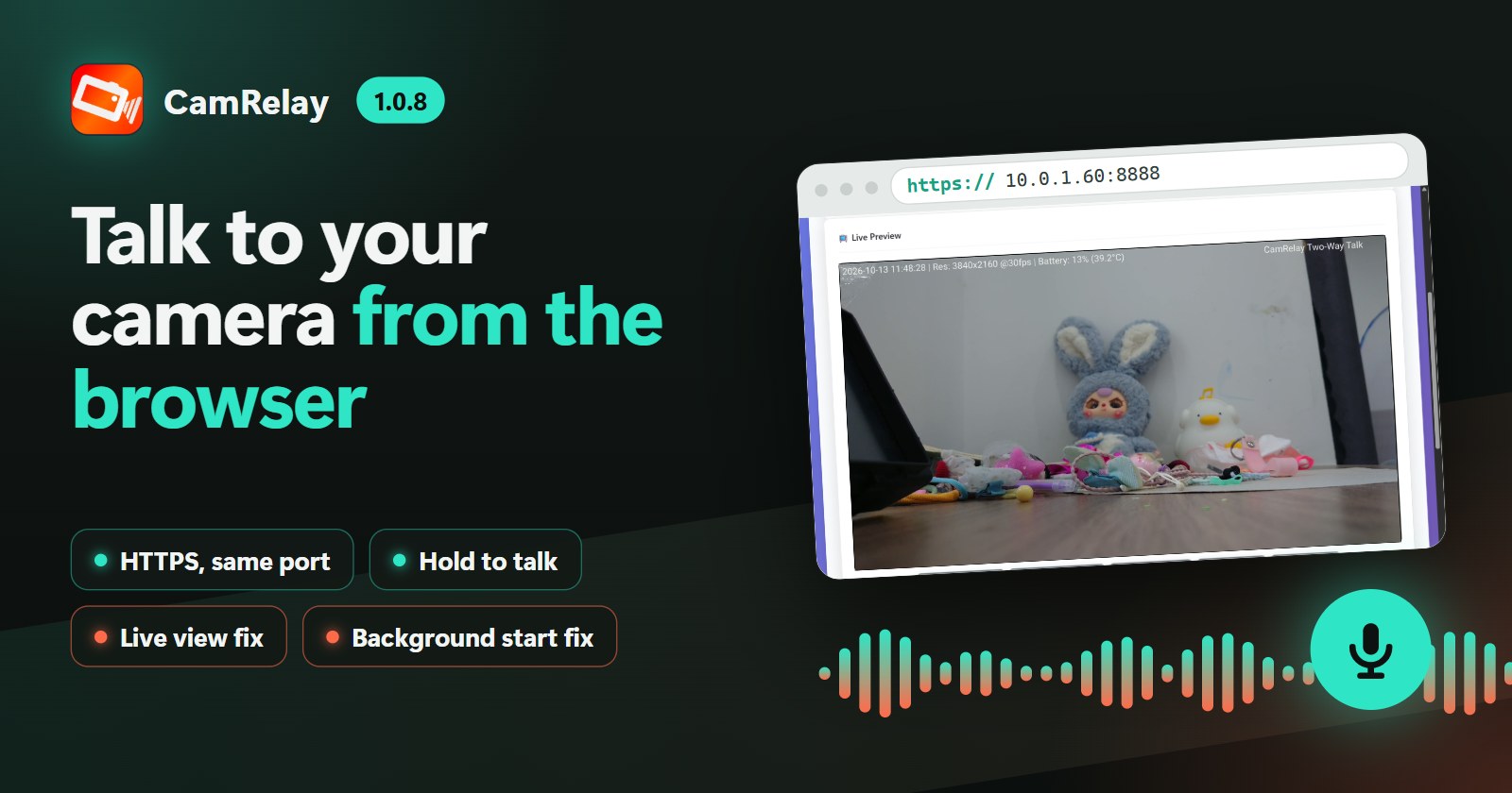 CamRelay 1.0.8: Talk to Your Phone Camera from the Browser
