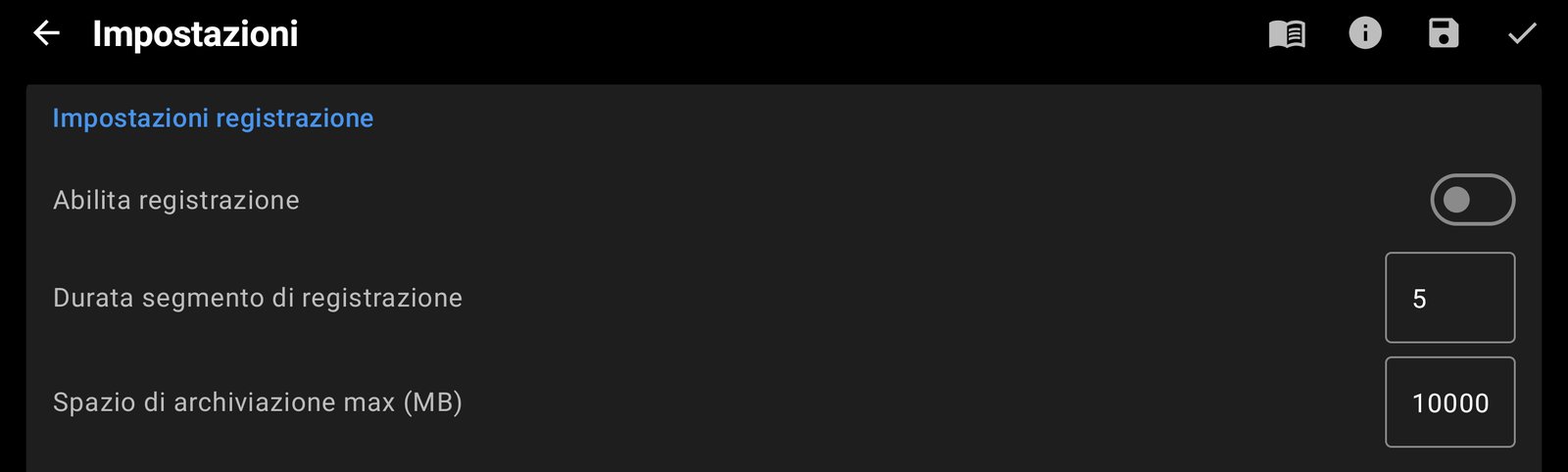Registrazione MP4 sul telefono