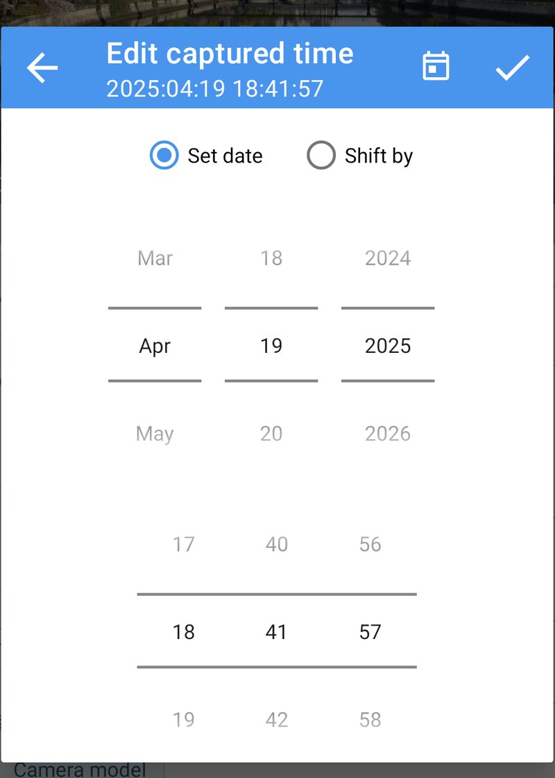 Definir data: escolha uma data e hora exatas
